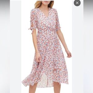 Tommy Hilfiger Floral Midi Dress - Pink and Blue